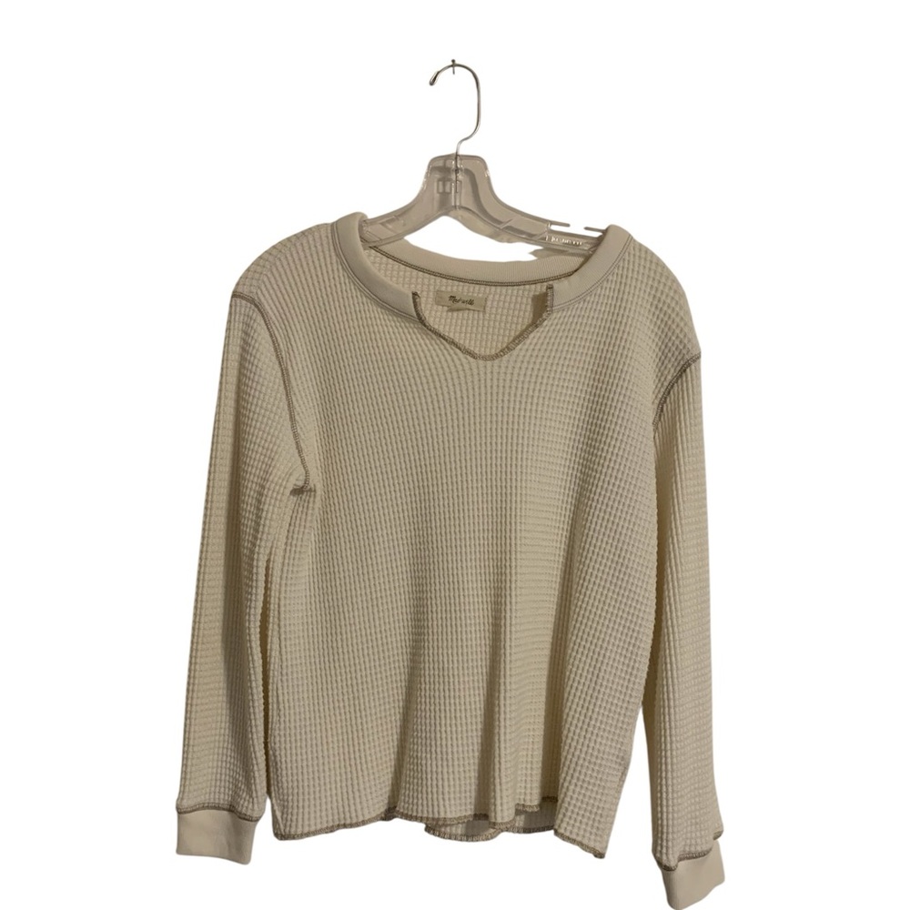 Madewell Beige Waffle Knit Sweatshirt